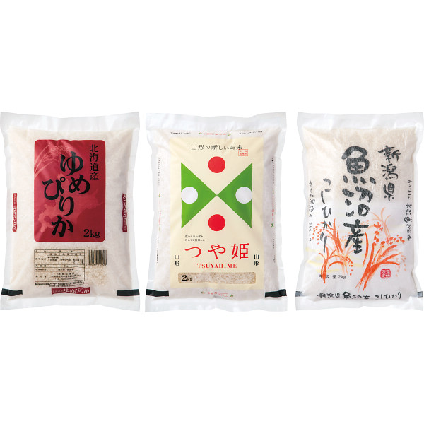 食べ比べセット（６ｋｇ）　ブランド米３種　シャディギフトモール