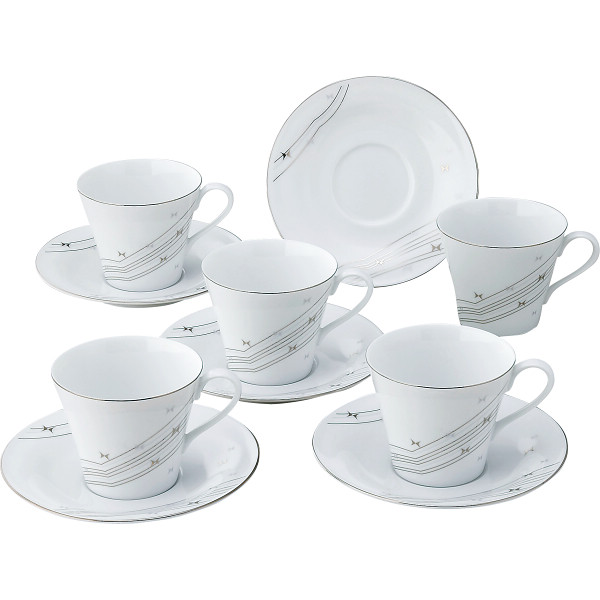 ハナエモリ　リプル　コーヒー碗皿５客セットの商品画像