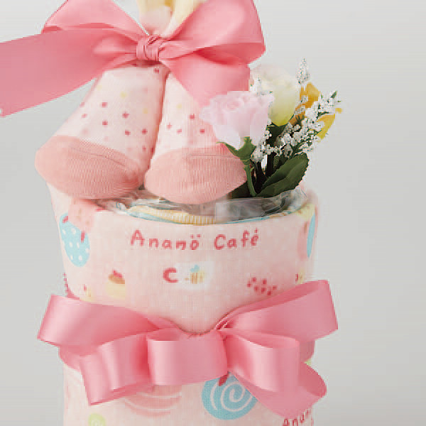 プチおむつケーキ　アナノカフェ　おむつＳサイズ ピンクのサムネイル画像1