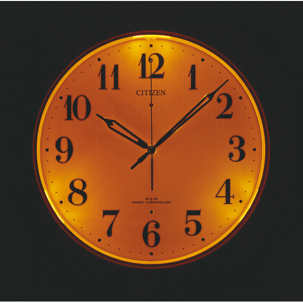 シチズン　夜間自動点灯ライト付木枠電波掛時計のサムネイル画像1