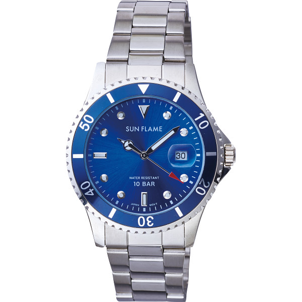 １０気圧防水日本製メンズ腕時計ブルー | シャディギフトモール