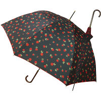 雨天兼用婦人深張ローズプリントワンタッチ傘