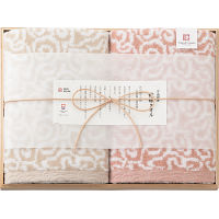 今治謹製　紋織タオル　バスタオル２枚セット（木箱入） ピンク 