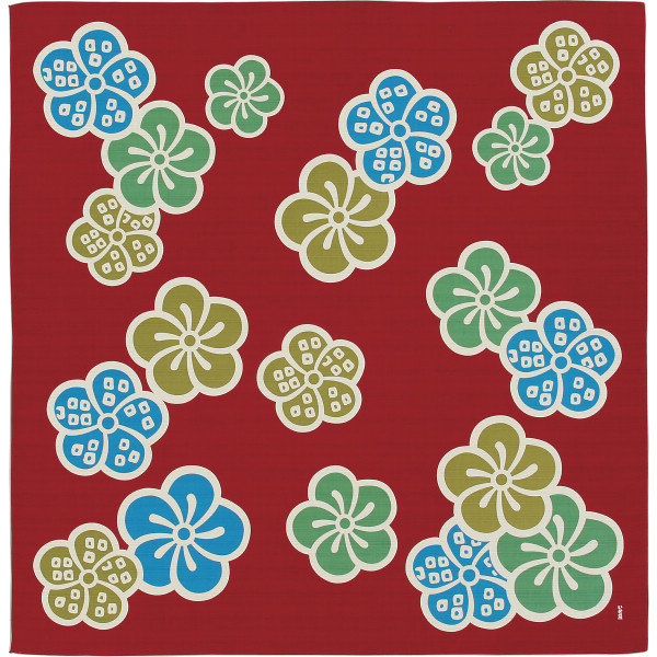 いせ辰　綿９０ｃｍ幅ふろしき　大梅 エンジの商品画像