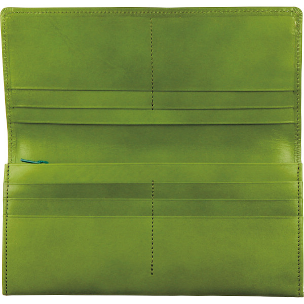 手塗りオイルレザー　ササマチ長財布 グリーンのサムネイル画像1