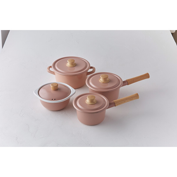 富士ホーロー　コットン　ミルクパン（１４ｃｍ） アッシュピンクのサムネイル画像2