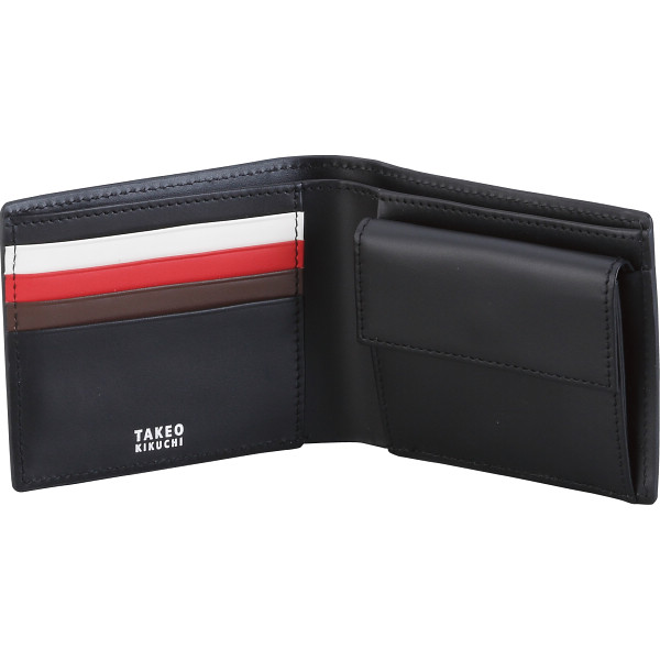 【新品/本物】TAKEO KIKUCHI（タケオキクチ）二つ折財布/黒