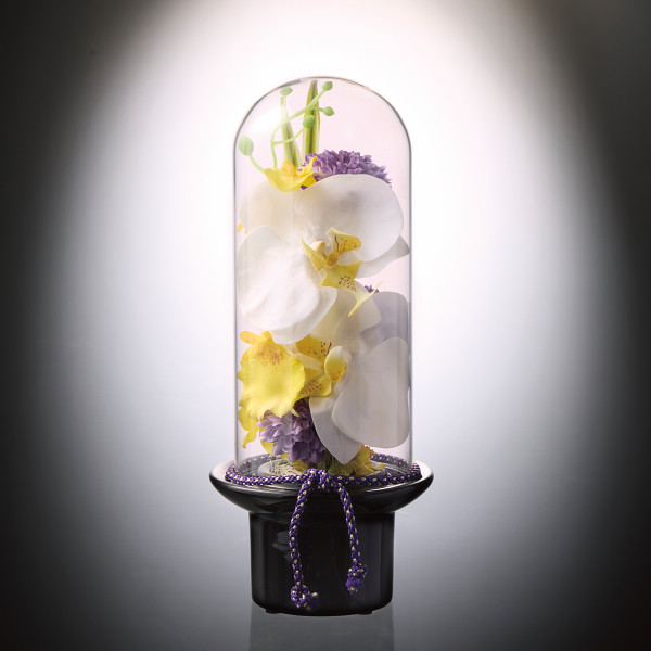 プリマ　ガラスドームの供花　胡蝶蘭（造花）のサムネイル画像2