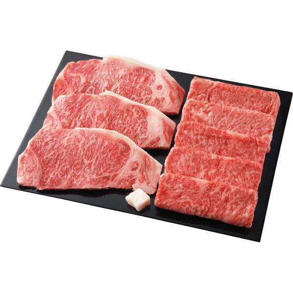 国産黒毛和牛ロースステーキ・すき焼きセットの商品画像