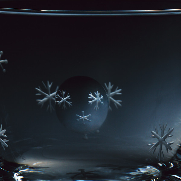田島窯　江戸硝子　富士山　ロックグラス　日本の四季（お名入れ） 月と雪の結晶のサムネイル画像5