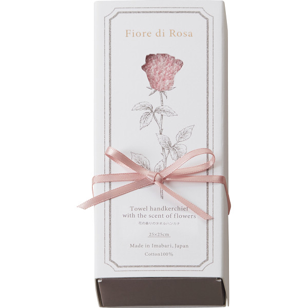 フィオーレ・ディ・ローザ　お花の香り付きタオルハンカチ ピンクの商品画像