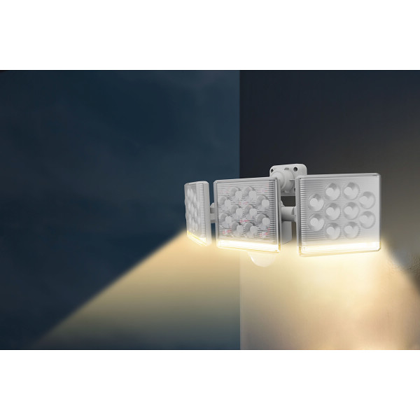 １２Ｗ×３灯　フリーアーム式　ＬＥＤセンサーライトリモコン付 ホワイトのサムネイル画像1