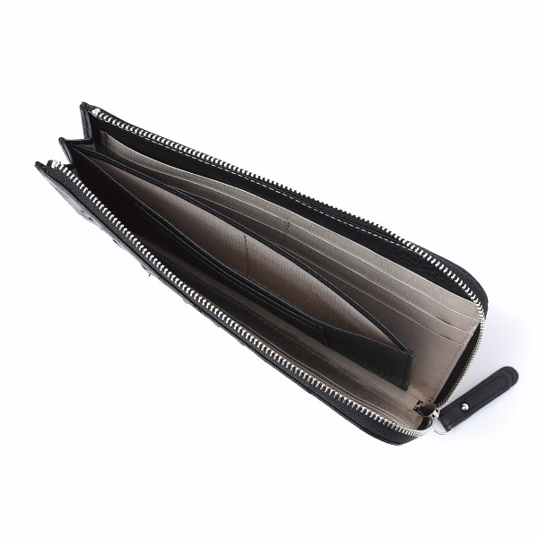 オーストリッチＬ字長財布 ブラックのサムネイル画像1