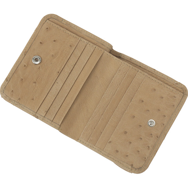 オストリッチ折財布 ベージュのサムネイル画像1