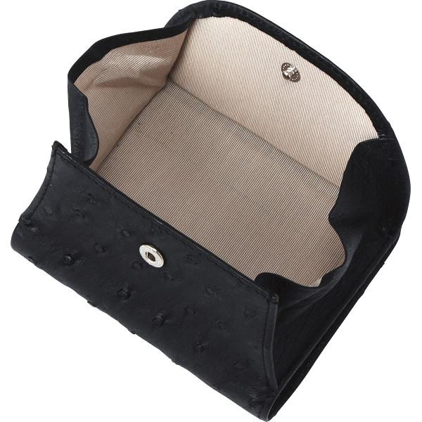 オストリッチ折財布 ブラックのサムネイル画像1