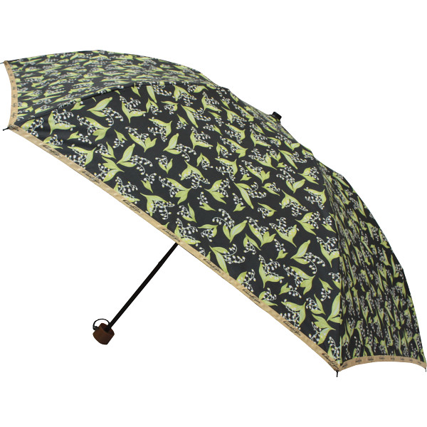 傘美人 晴雨兼用遮光丸ミニ傘ブラックスズラン柄 | シャディギフトモール