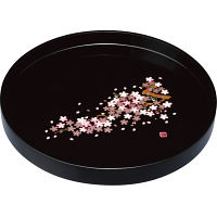 紀州塗　雅桜　木製１０．０丸盆