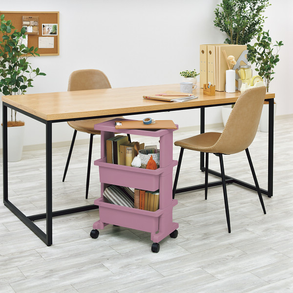 テーブルワゴンミニ ピンクグレーのサムネイル画像1