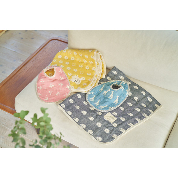 ふわら　ガーゼケット・スタイセット ネイビーのサムネイル画像2