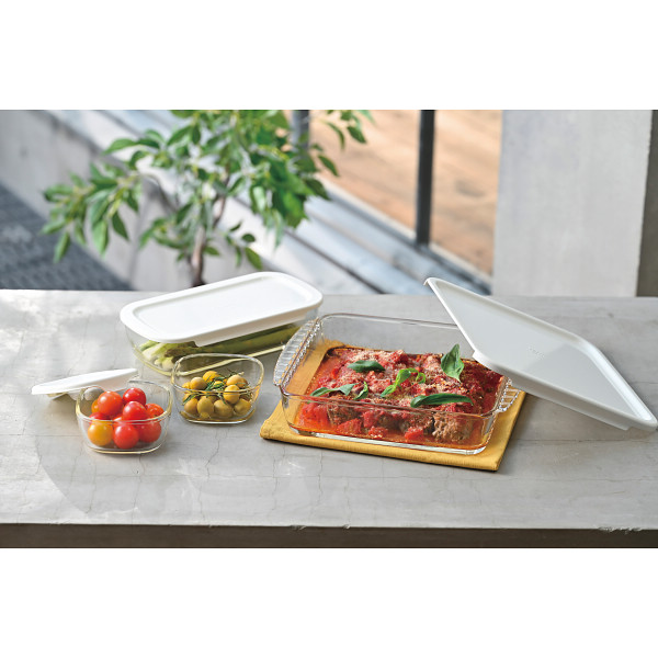 ハリオ　スタッキング耐熱ガラスコンテナ・スクエア７個セットのサムネイル画像2