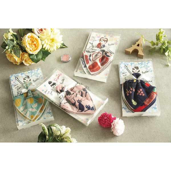 フローラルシスターズ　３重ガーゼハンカチ ローズ×キャットのサムネイル画像3