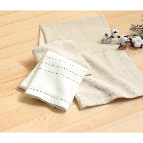 ピュアなオーガニックコットン　バス・フェイスタオルセットのサムネイル画像2