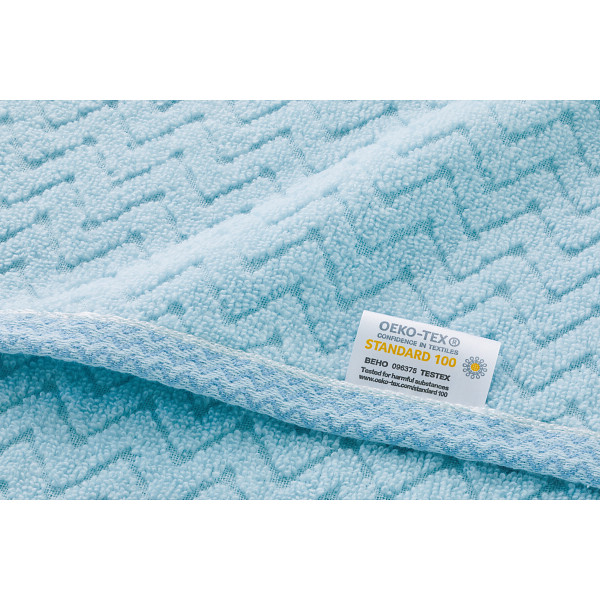 ナチュクル　ふわふわ無撚糸　フェイスタオル ブルーのサムネイル画像1