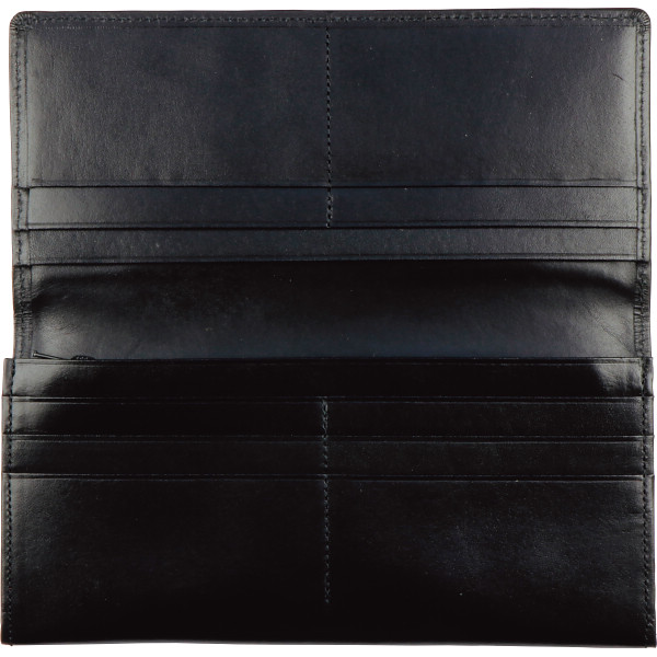 手塗りオイルレザー　ササマチ長財布 ブラックのサムネイル画像1