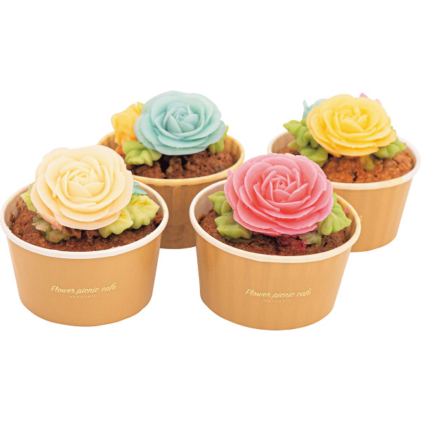 食べられるお花のカップケーキ（４個）の商品画像