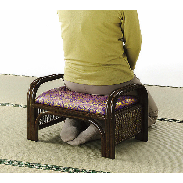 籐金襴座椅子　ロータイプのサムネイル画像1