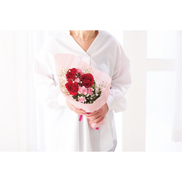 【母の日専用】母の日　バラとスプレーカーネーションの花束のサムネイル画像3