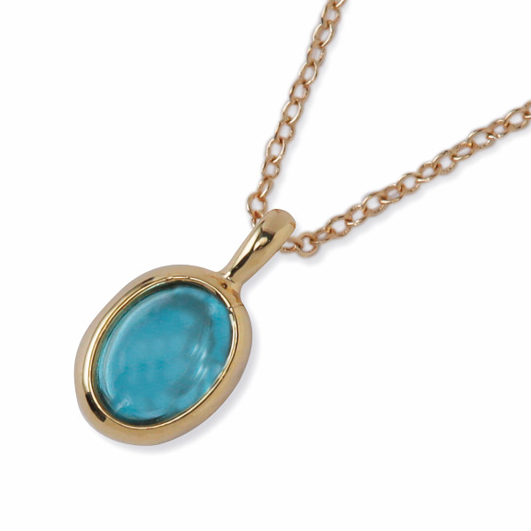 キャティフェラーリ　ブルートパーズオーバルペンダント ゴールドのサムネイル画像1