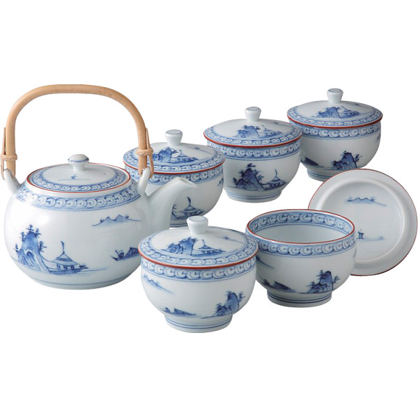 波佐見焼 京山水絵 番茶器揃 | シャディギフトモール