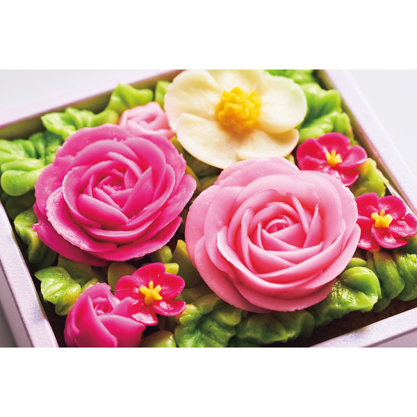 食べられるお花のボックスフラワーケーキミニ（ピーチピンク）のサムネイル画像4