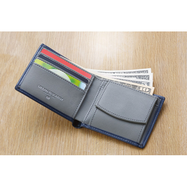 アーバンリサーチ メンズ二つ折り財布ネイビー | シャディギフトモール