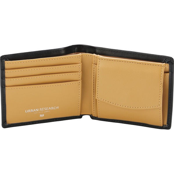 アーバンリサーチ メンズ二つ折り財布ブラック | シャディギフトモール