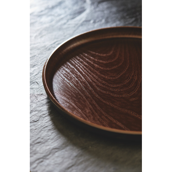ノンスリップ丸盆　真田木目のサムネイル画像1