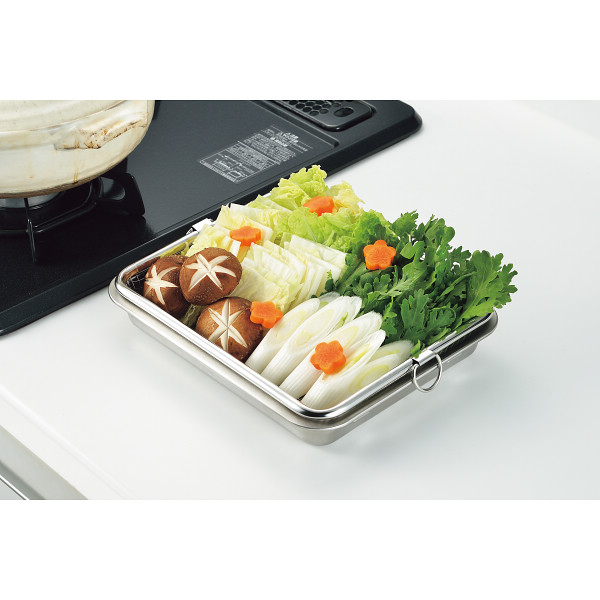 燕熟の技　ステンレスバット＆角ザルセットのサムネイル画像1