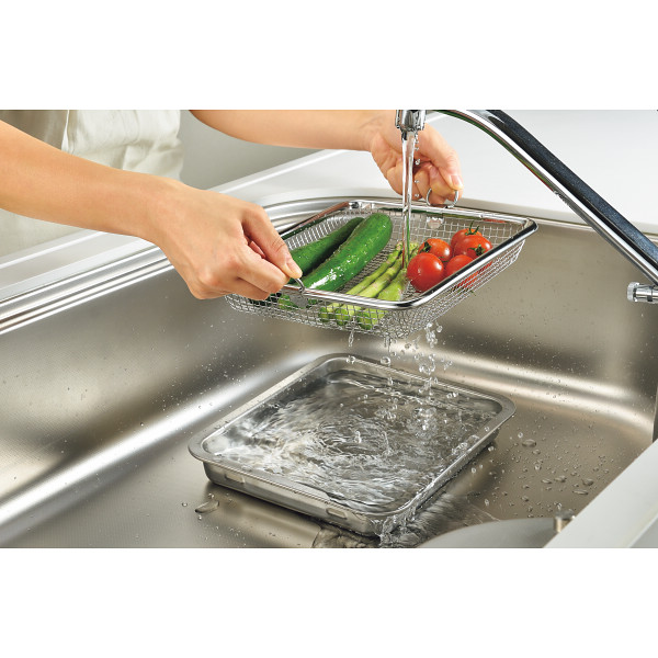 燕熟の技　ステンレスバット＆角ザルセットのサムネイル画像2