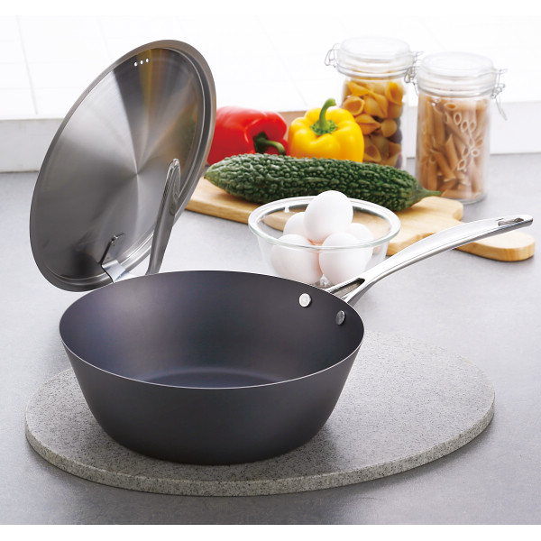 涅　ＩＨ蓋付窒化鉄いため鍋（２４ｃｍ）のサムネイル画像1