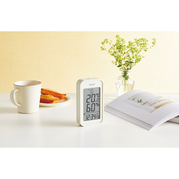 タニタ　デジタル温湿度計 アイボリーのサムネイル画像1