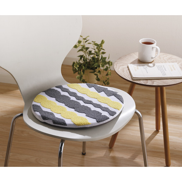 キッピス　サガラ刺繍チェアパッド イエローのサムネイル画像1