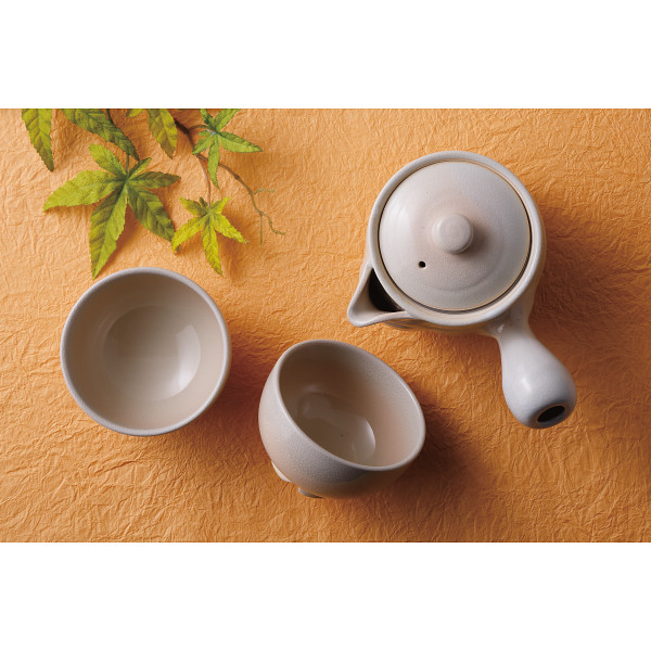 萩焼　姫土茶器揃（茶コシ付）のサムネイル画像1