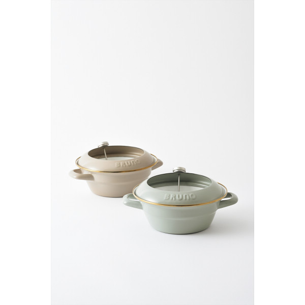 ホーロー天ぷら鍋　２０センチ グレージュのサムネイル画像2