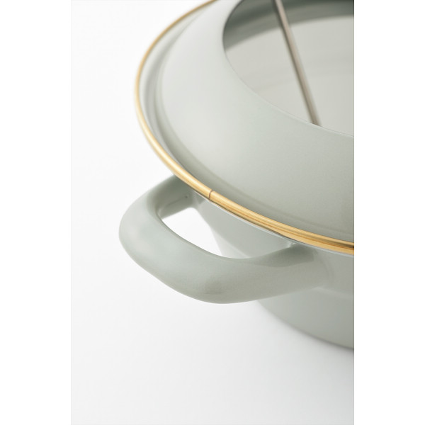 ホーロー天ぷら鍋　２０センチ ブルーグリーンのサムネイル画像2