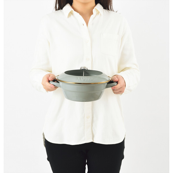 ホーロー天ぷら鍋　２０センチ ブルーグリーンのサムネイル画像7