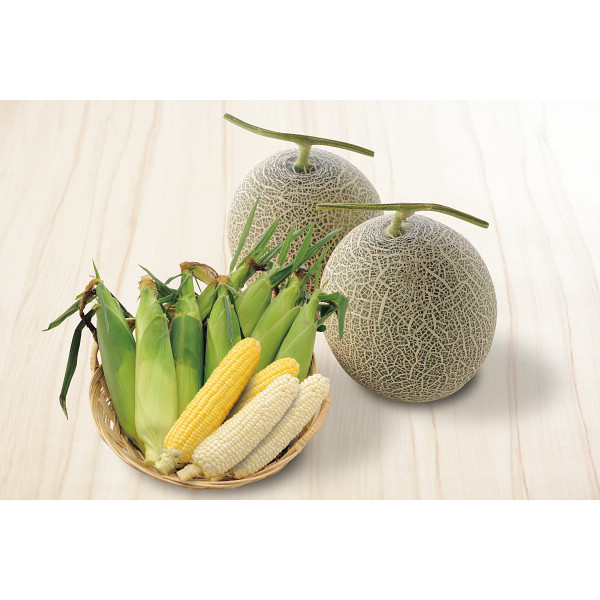 北海道産メロンととうもろこしセットのサムネイル画像1
