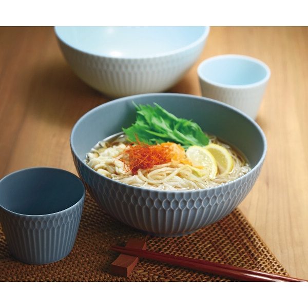 小田陶器　さざなみ　爽麺セット ブルーホワイトのサムネイル画像1