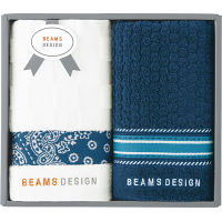 ＢＥＡＭＳ　ＤＥＳＩＧＮ　フェイスタオル２枚セット ネイビー 