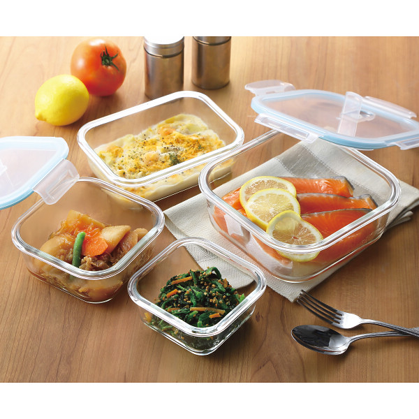 マジクック　耐熱ガラス容器角型３点セット　小のサムネイル画像6